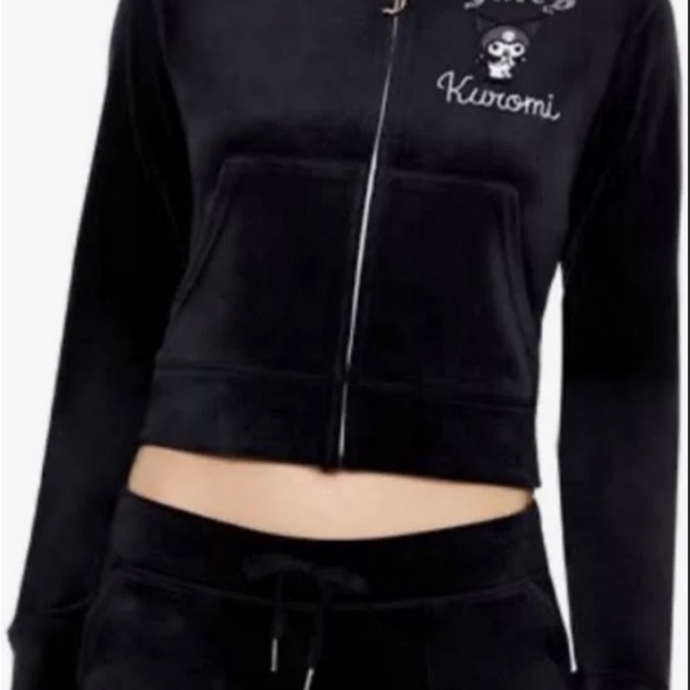 Juicy Couture Black Velour Hoodie with Kuromi